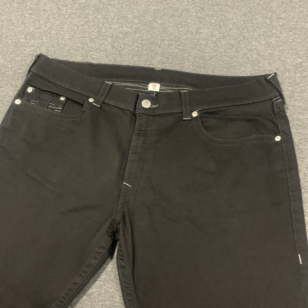 True Religion Men's Straight Leg Jeans Black Cotton Blend - 44x33 - Picture 3 of 14
